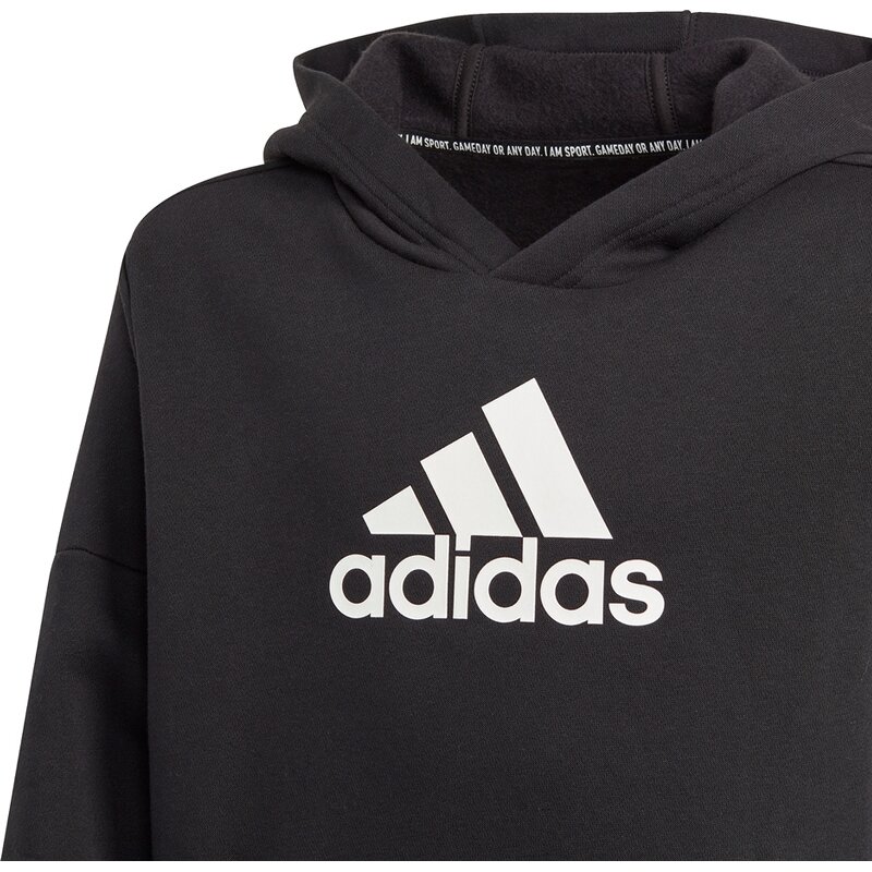 Значок спортивной флисовой толстовки с капюшоном Adidas, черный — фото 4