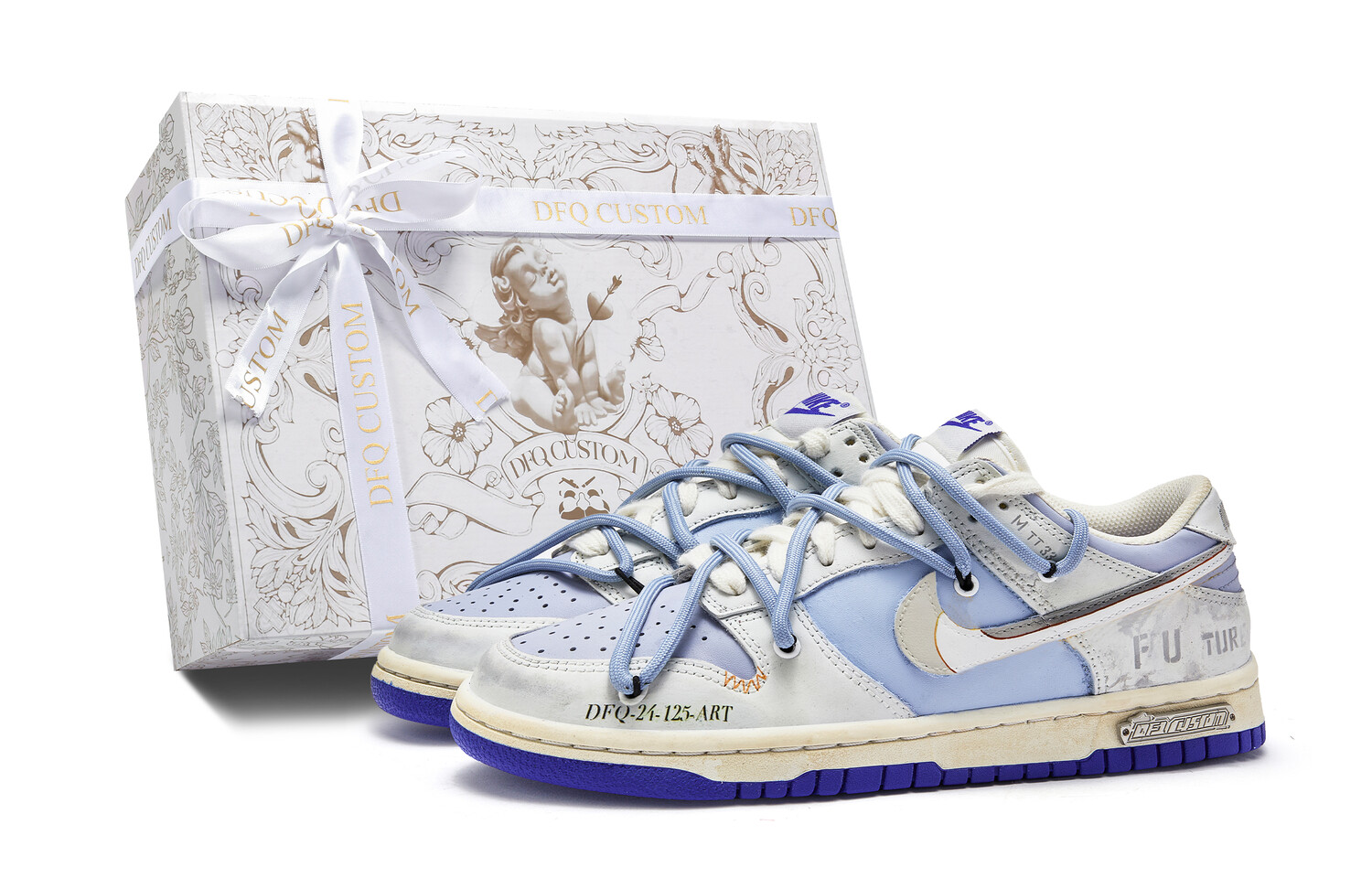 

Кроссовки Nike Dunk Skateboarding Shoes Men Low-top Blue/gray, синий