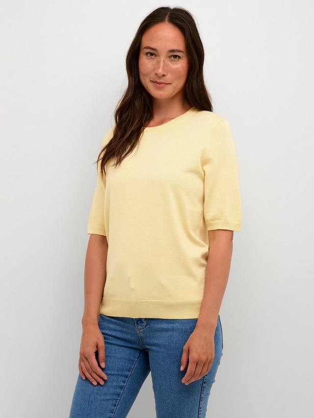 

Топ тонкой вязки lizza с коротким рукавом KAFFE, цвет Mellow Yellow