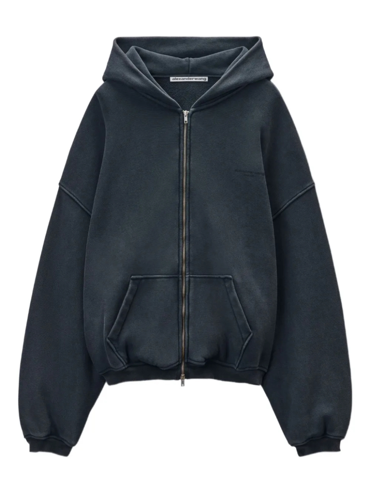 

Толстовка с капюшоном на молнии с логотипом Alexander Wang, черный