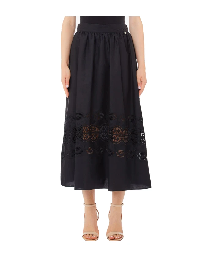 

Черная юбка миди с золотыми деталями Liu Jo, черный