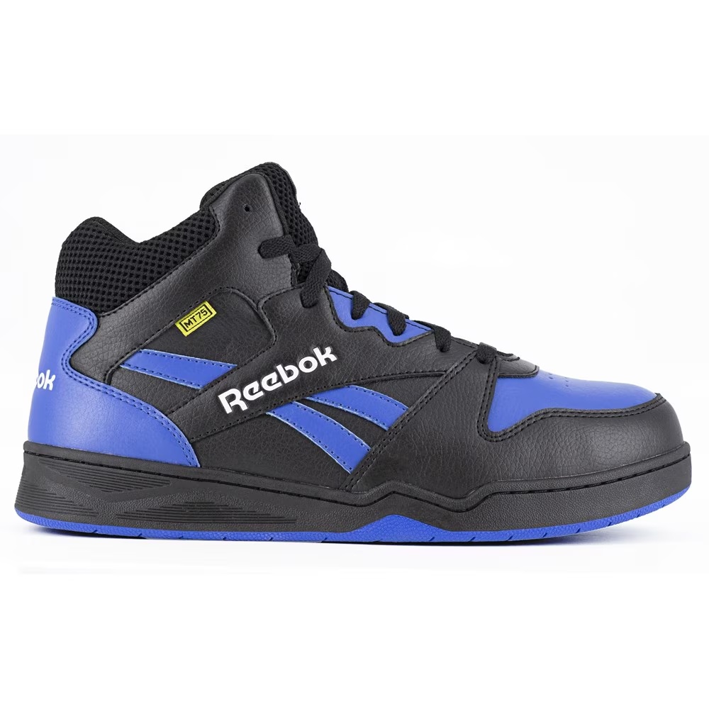Кроссовки с композитным носком высокие Bb4500 Reebok Work, черно-синие из кожи — фото 2