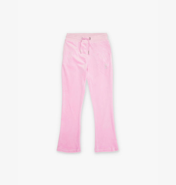 

Спортивные штаны-буткат из велюра Diamanté-Text 7-16 лет Juicy Couture, розовый