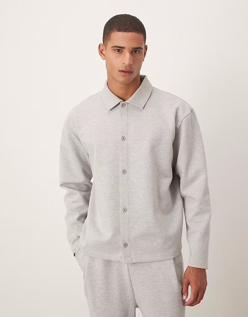 

Свободная куртка на пуговицах светло-серого цвета Asos Design