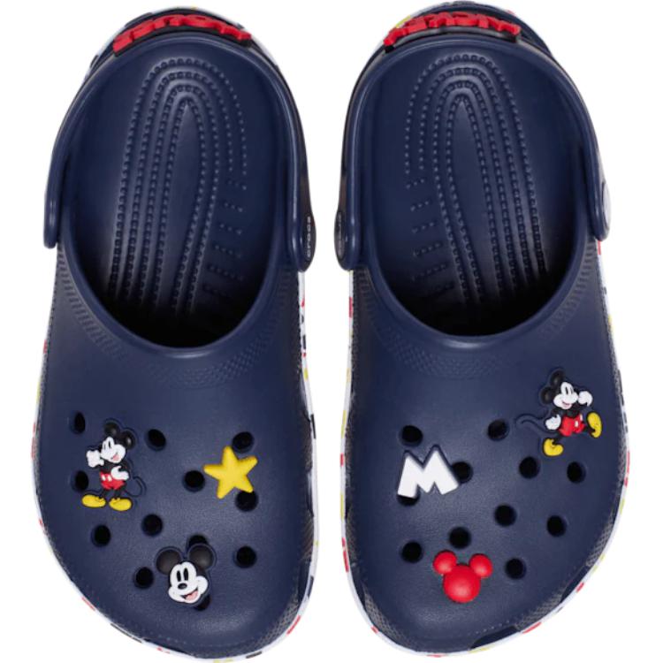 Детские кроссовки Mickey Mouse x Classic Clog, нескользящие, износостойкие, низкие, для детей Crocs, синий — фото 4