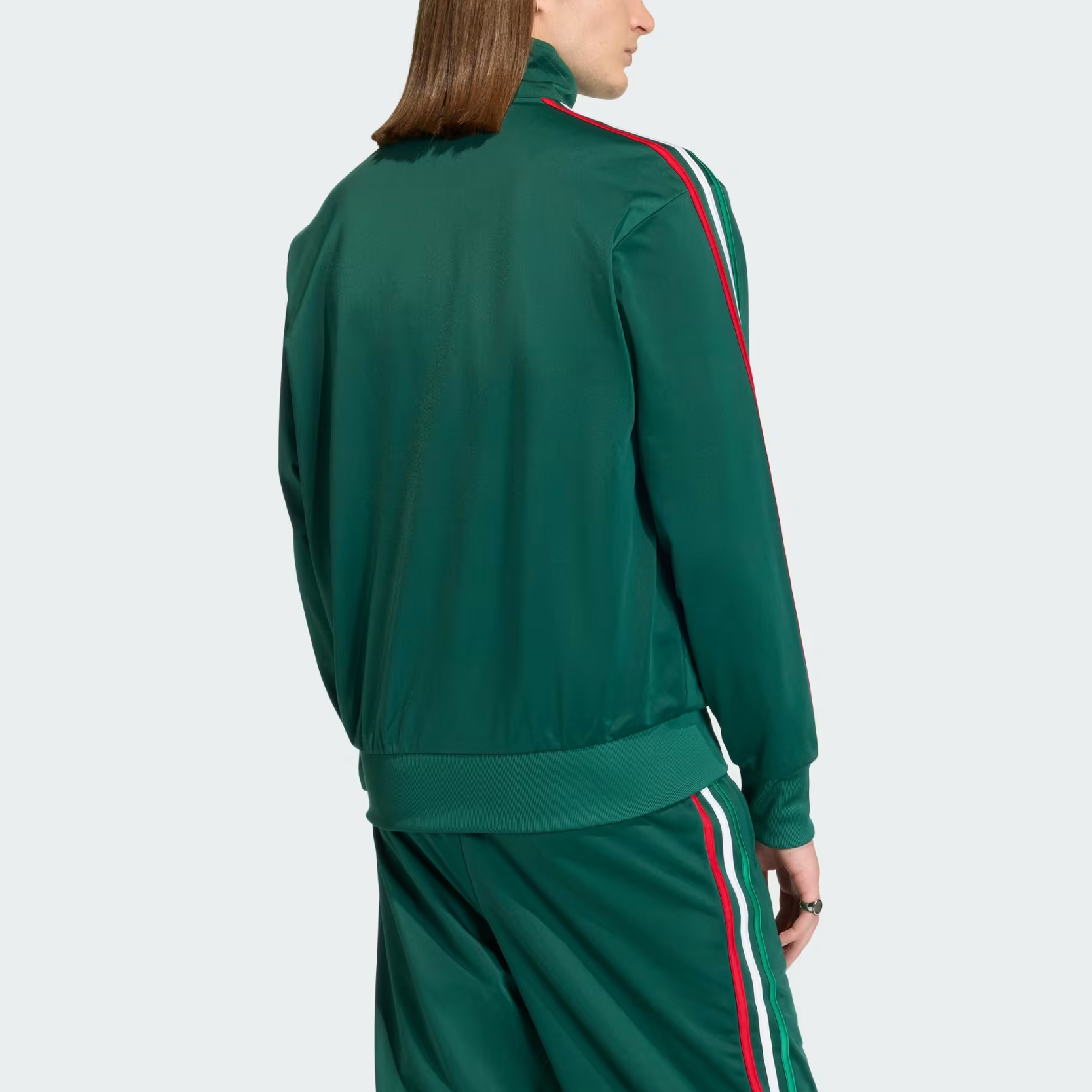 Куртка Firebird FW25 TRACK TOP мужская Adidas Originals, темно-зеленый/bright зеленый/белый — фото 4