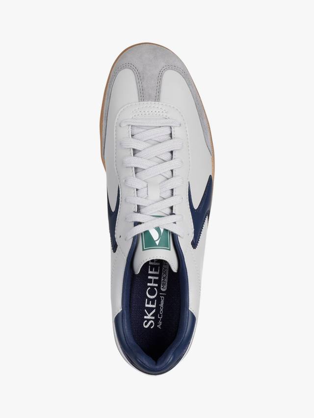 Кроссовки на шнуровке из смеси замши hotshot pyke Skechers, цвет Grey/Navy — фото 4