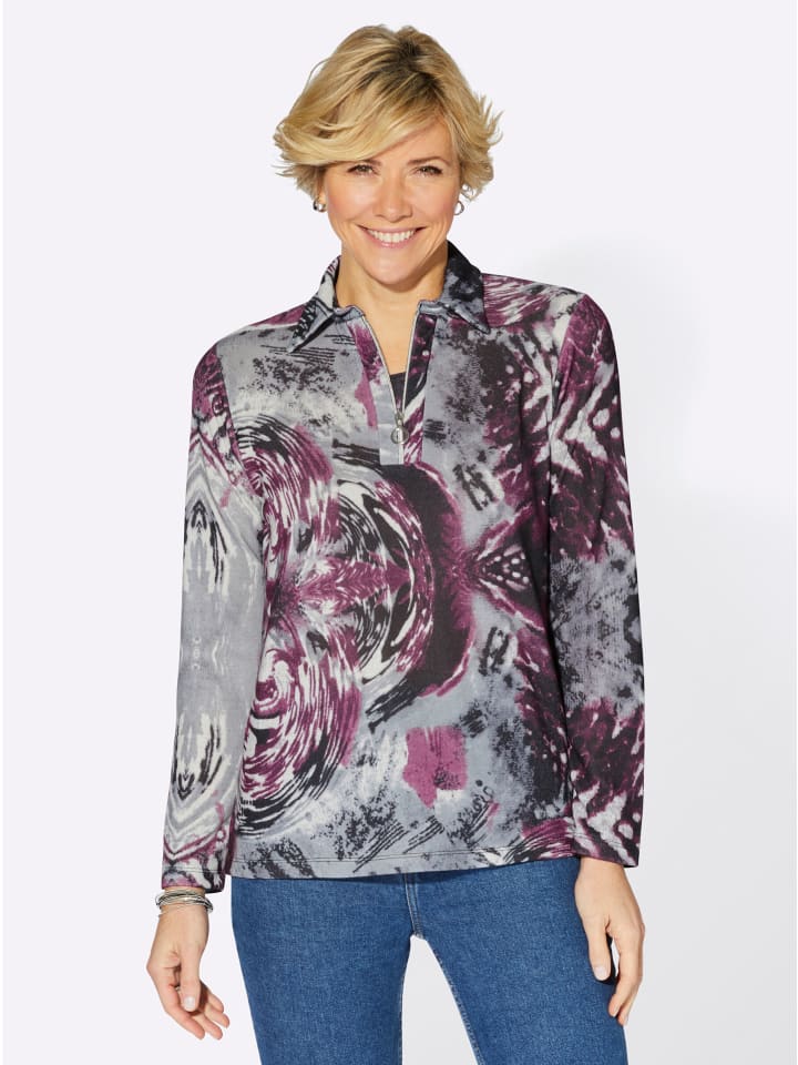 

WITT WEIDEN Рубашка-поло с бордово-серым принтом