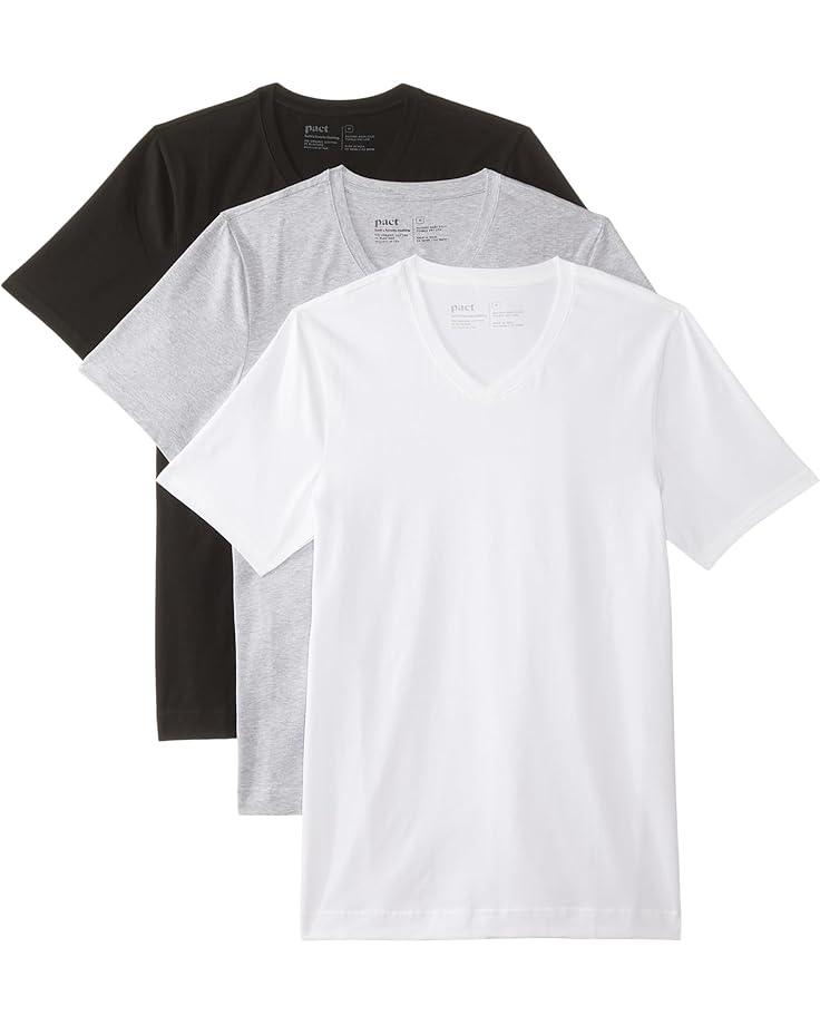 

Рубашка PACT Cool-Stretch V-Neck Undershirt 3-Pack, цвет Heather Basics