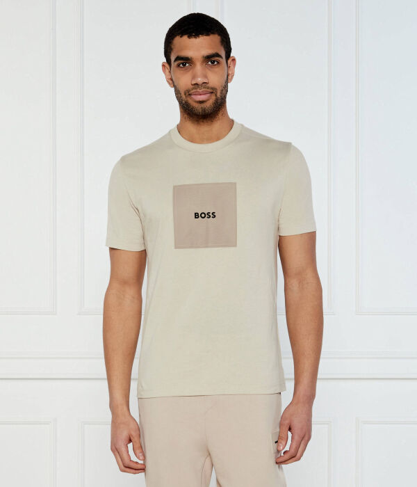 

Футболка с логотипом в рубчик Regular fit Boss Green, желтый