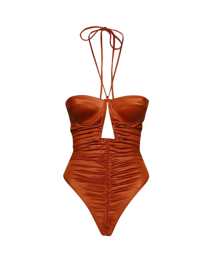 

Слитный купальник со сборками Gcds, оранжевый