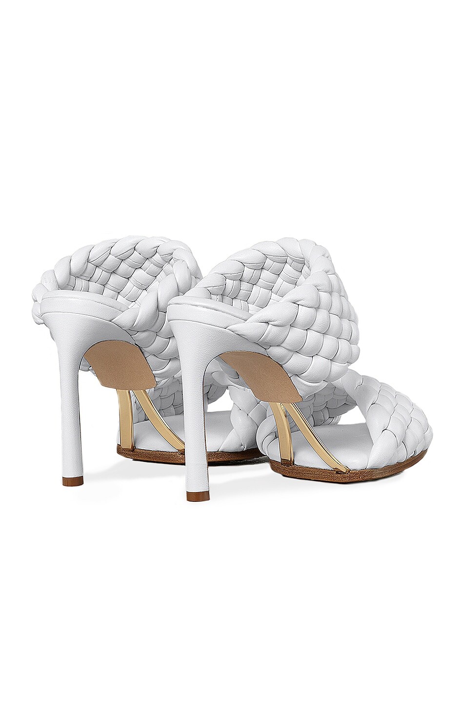 Мюли Bottega Veneta Lido Leather Woven Sandals, цвет Optic White — фото 3