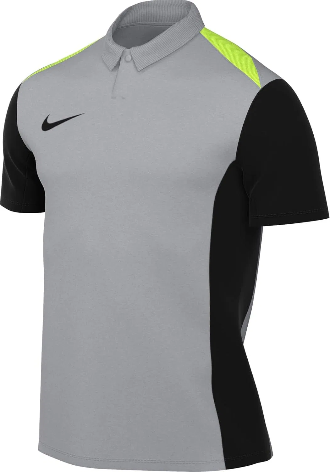 Поло Nike для мужчин, цвет Wolf Grey/Black/Volt/Black, размер