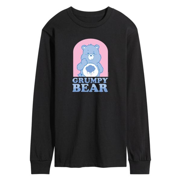 

Мужская футболка Care Bears пастельных тонов с длинным рукавом и принтом «Сердитый медведь» Licensed Character, черный