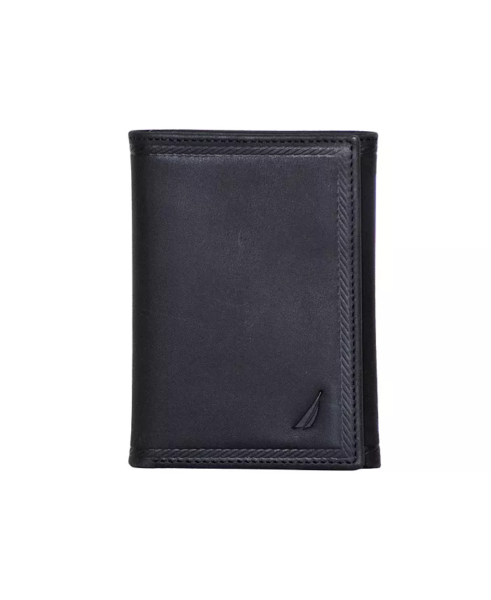 

Мужской кожаный кошелек Trifold Nautica, черный