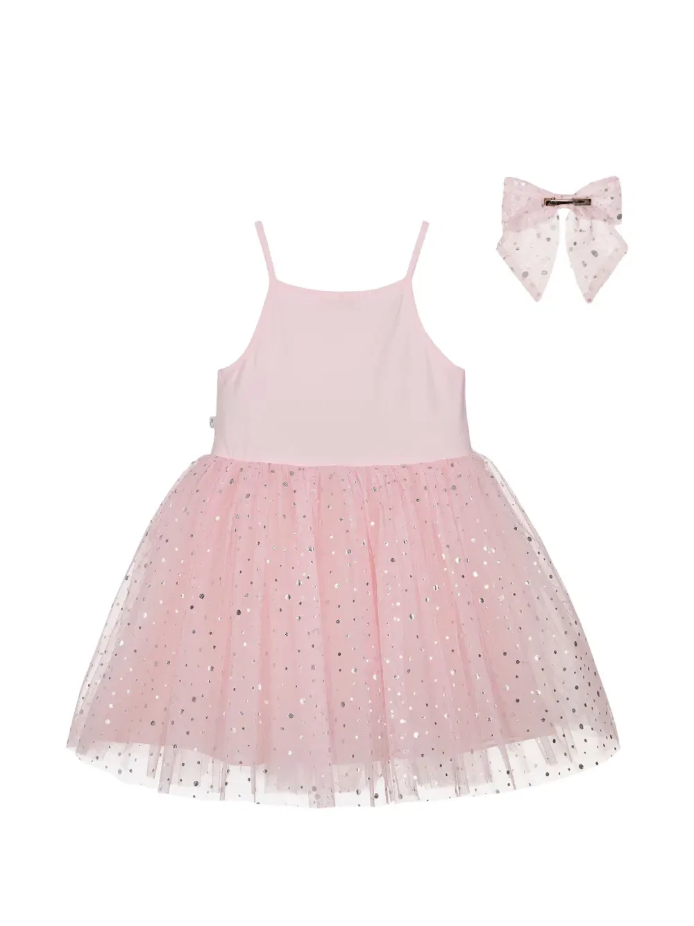 Комплект из заколки для волос и платья с бантом Cacharel Kids, розовый — фото 2