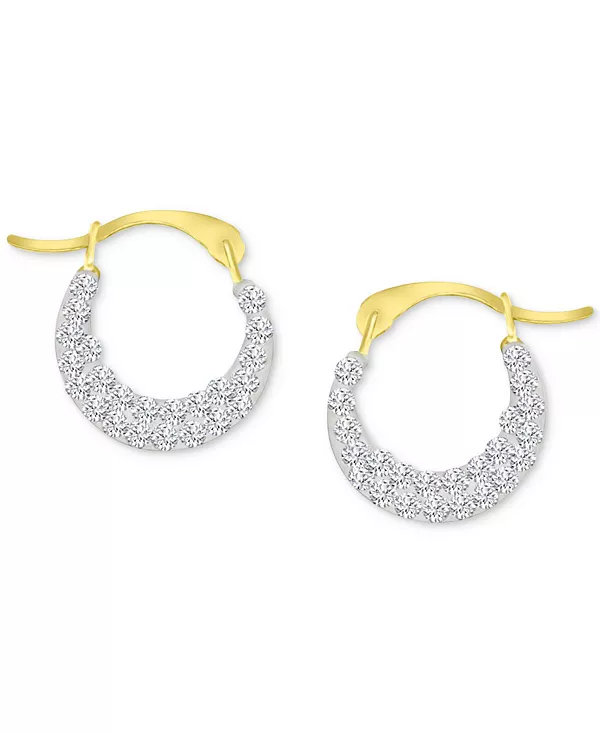 

Миниатюрные серьги-кольца с кристальным паве из 10-каратного золота, 0,45 дюйма Macy'S, gold