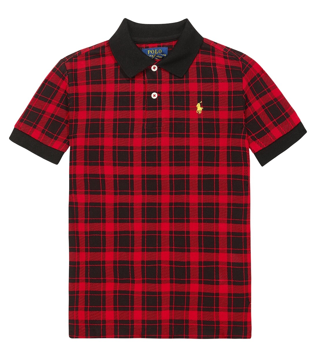 

Рубашка-поло из хлопка в клетку тартан Polo Ralph Lauren Kids, красный