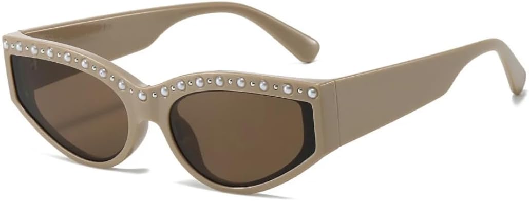 

Солнцезащитные очки с защитой от УФ-излучения UV400 | «Кошачий глаз», маленькая оправа | Линзы конфетных цветов | Для женщин и мужчин | Для занятий спортом на открытом воздухе и вождения DSVIGF, Khaki Brown