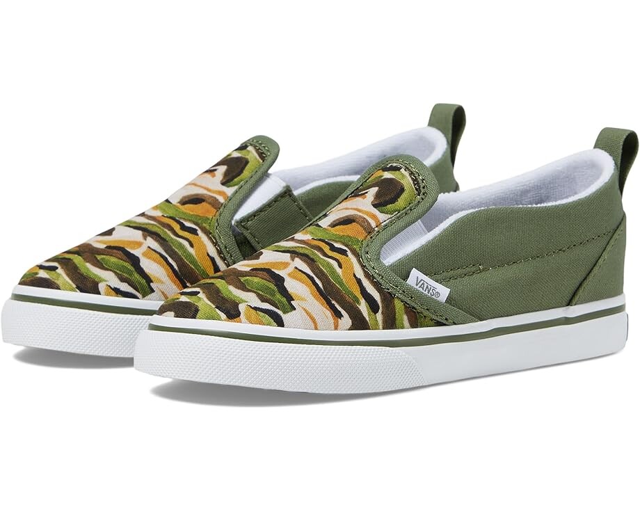 

Кроссовки Vans Kids T Slip-On V, цвет Painted Camo Green/Multi