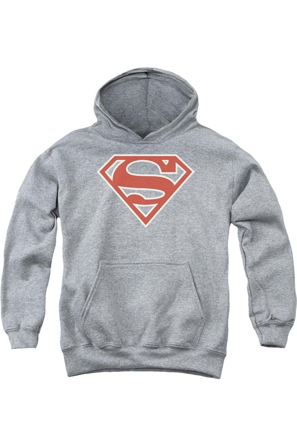 

Детская толстовка с капюшоном Superman в красно-кремовых тонах с символикой щита Gildan