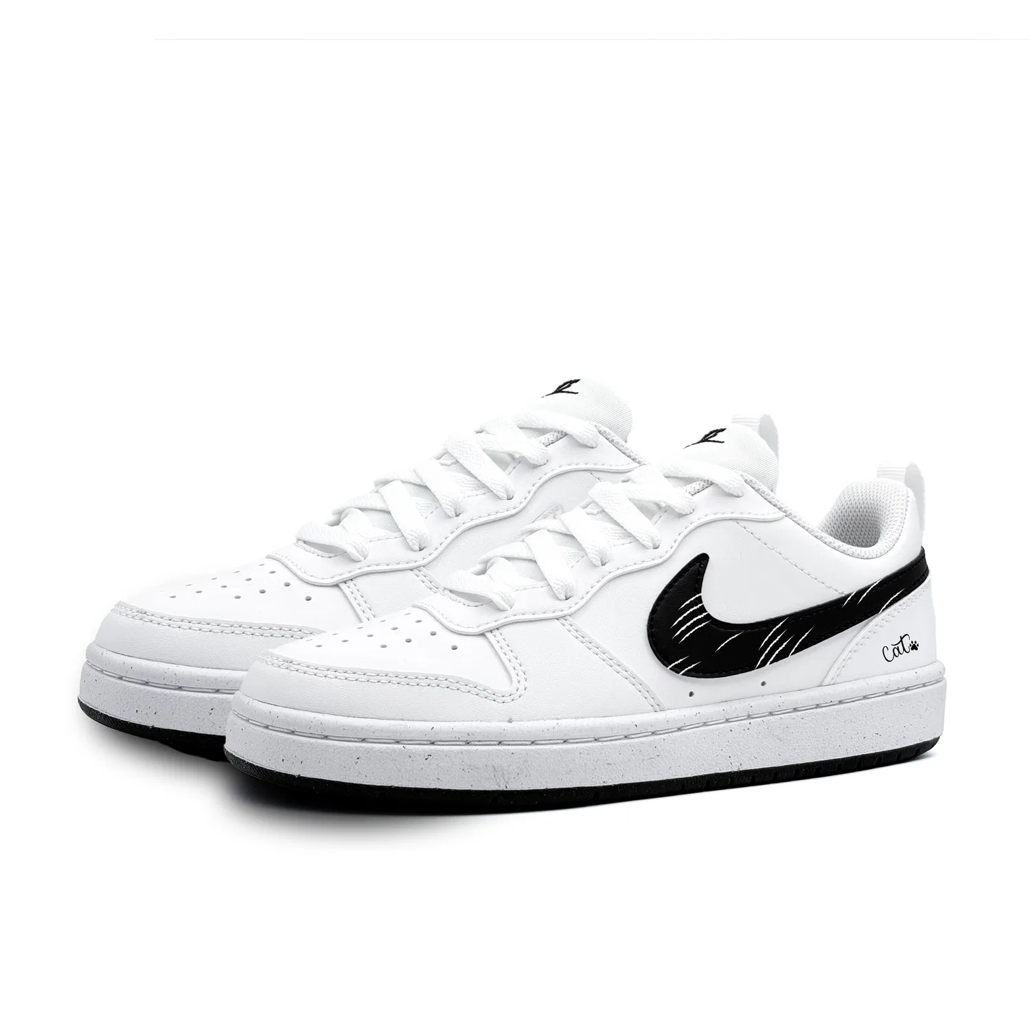 Кроссовки детские для скейтбординга Nike Court Borough Cat Scratch White — фото 4