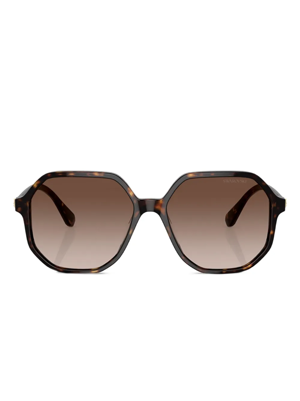 

Солнцезащитные очки в геометричной оправе Swarovski, коричневый