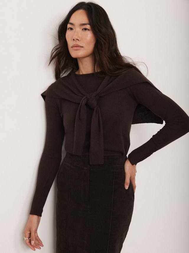 

Свитер с вязаным узором в виде шарфа Mint Velvet, Brown