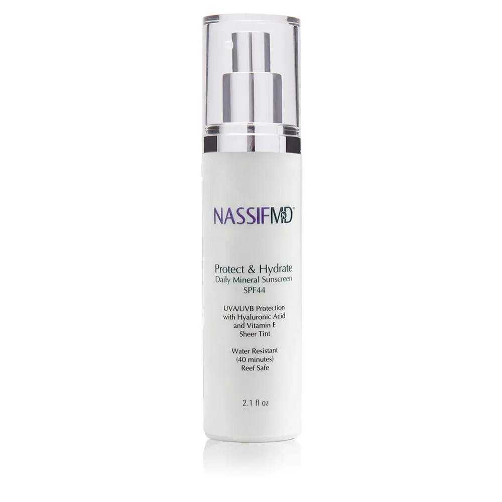 NassifMD Protect and Hydrate SPF44 | Универсальный тонирующий увлажняющий крем с SPF | BB-крем с тонирующим эффектом и SPF | Взбитый солнцезащитный крем с гиалуроновой кислотой