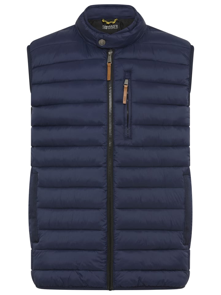 

Man's World Стеганый жилет темно-синего цвета