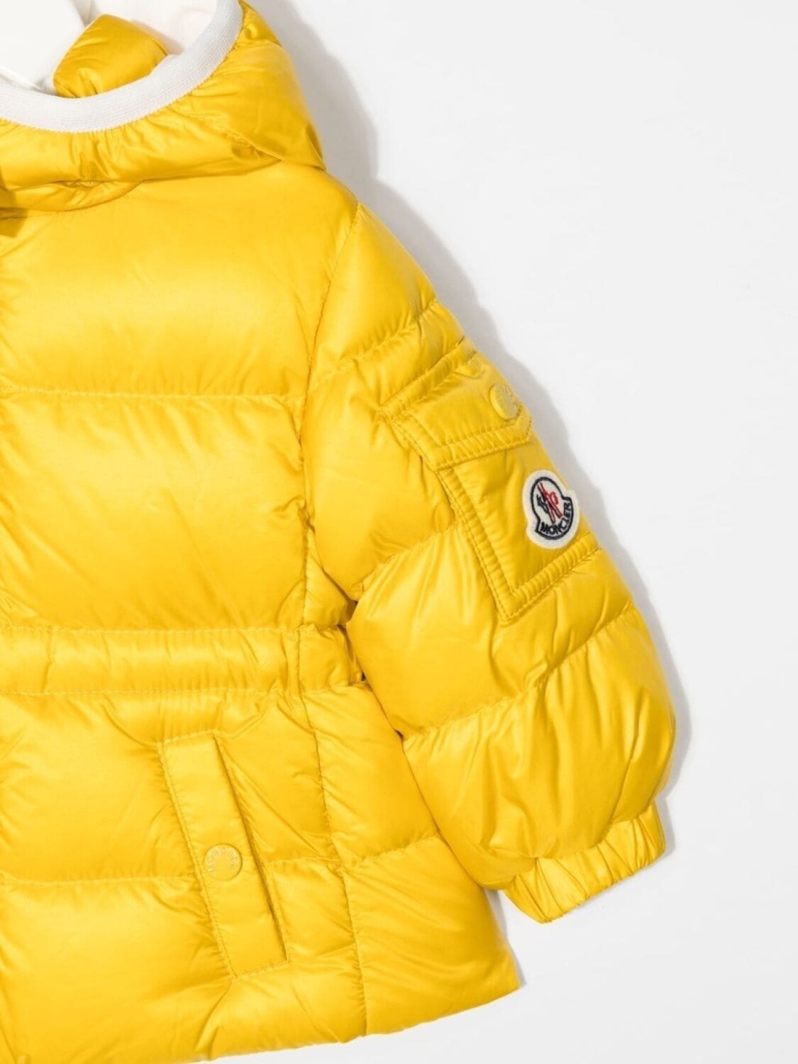 Moncler Enfant пуховик с нашивкой-логотипом, желтый — фото 3