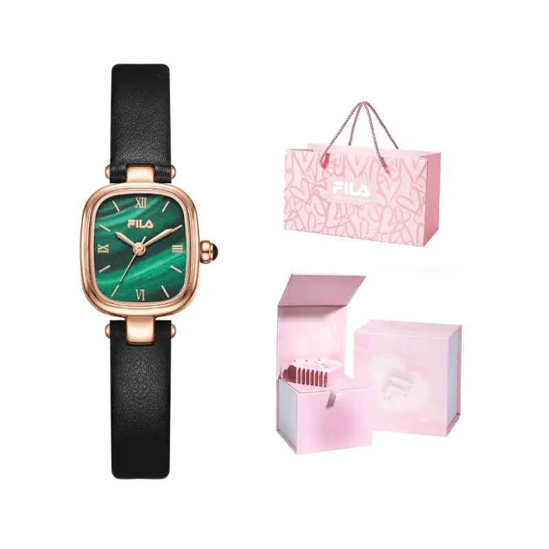 

FILA Винтажные элегантные коллекционные миниатюрные наручные часы кварцевый механизм Green Dial женские часы