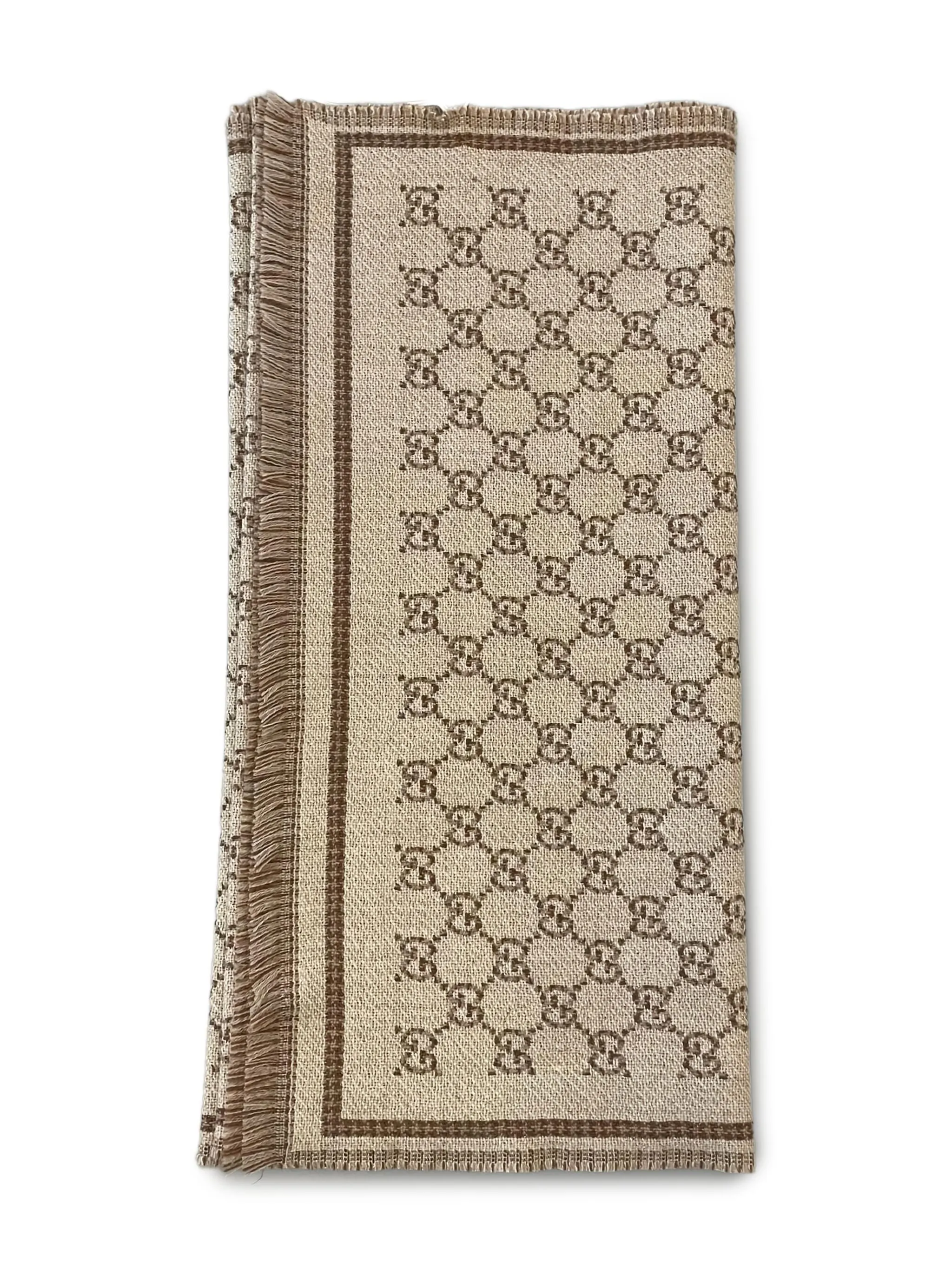 

Жаккардовый шарф с узором GG Gucci, миндальный