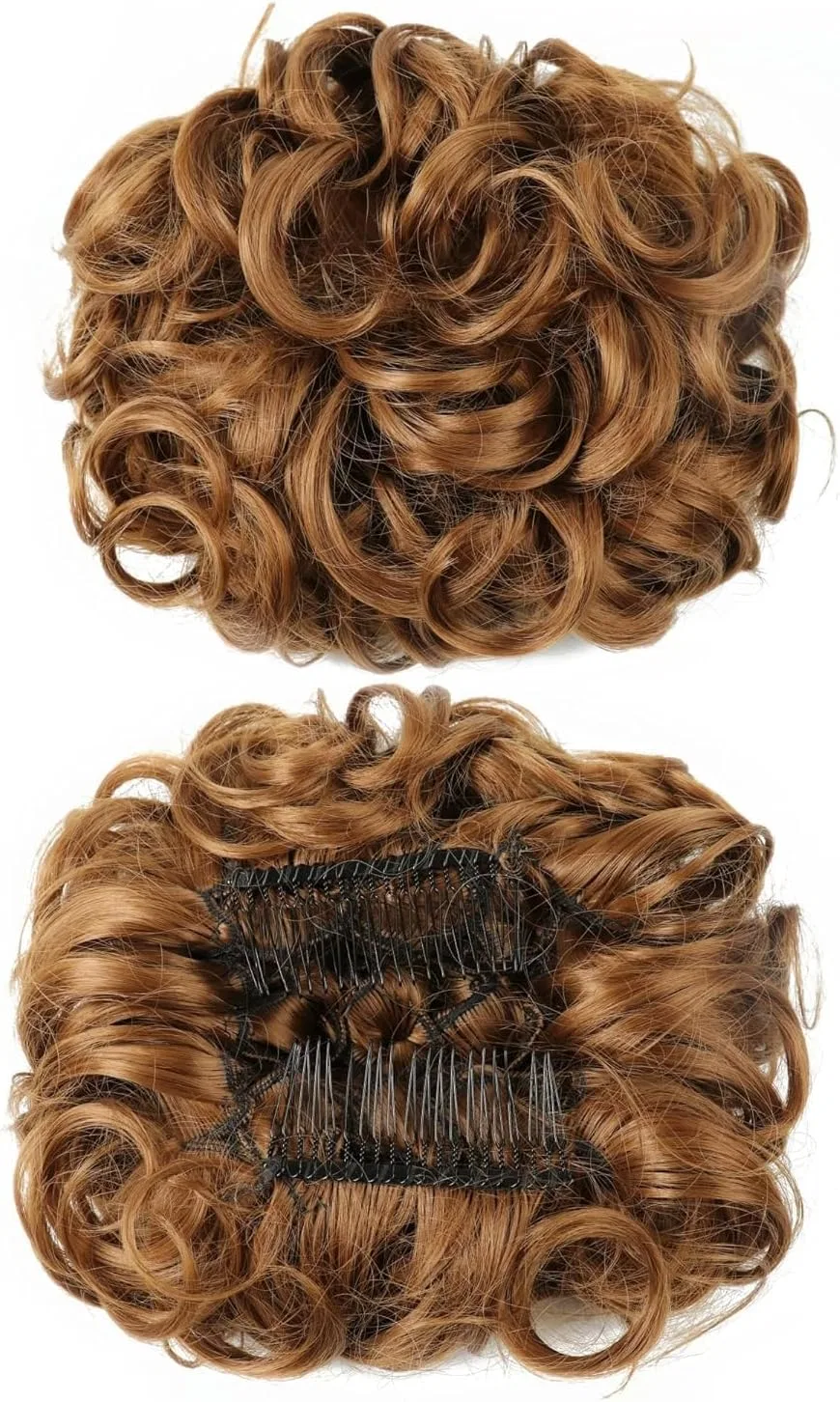 Пучок-шиньон для волос Messy Bun Hair Piece, синтетический, волнистый, с гребнем-зажимом, Generic, 1 шт, цвет Q8 28