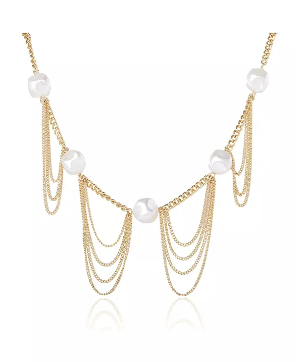 

Крупное жемчужное ожерелье Bcbg, gold/white