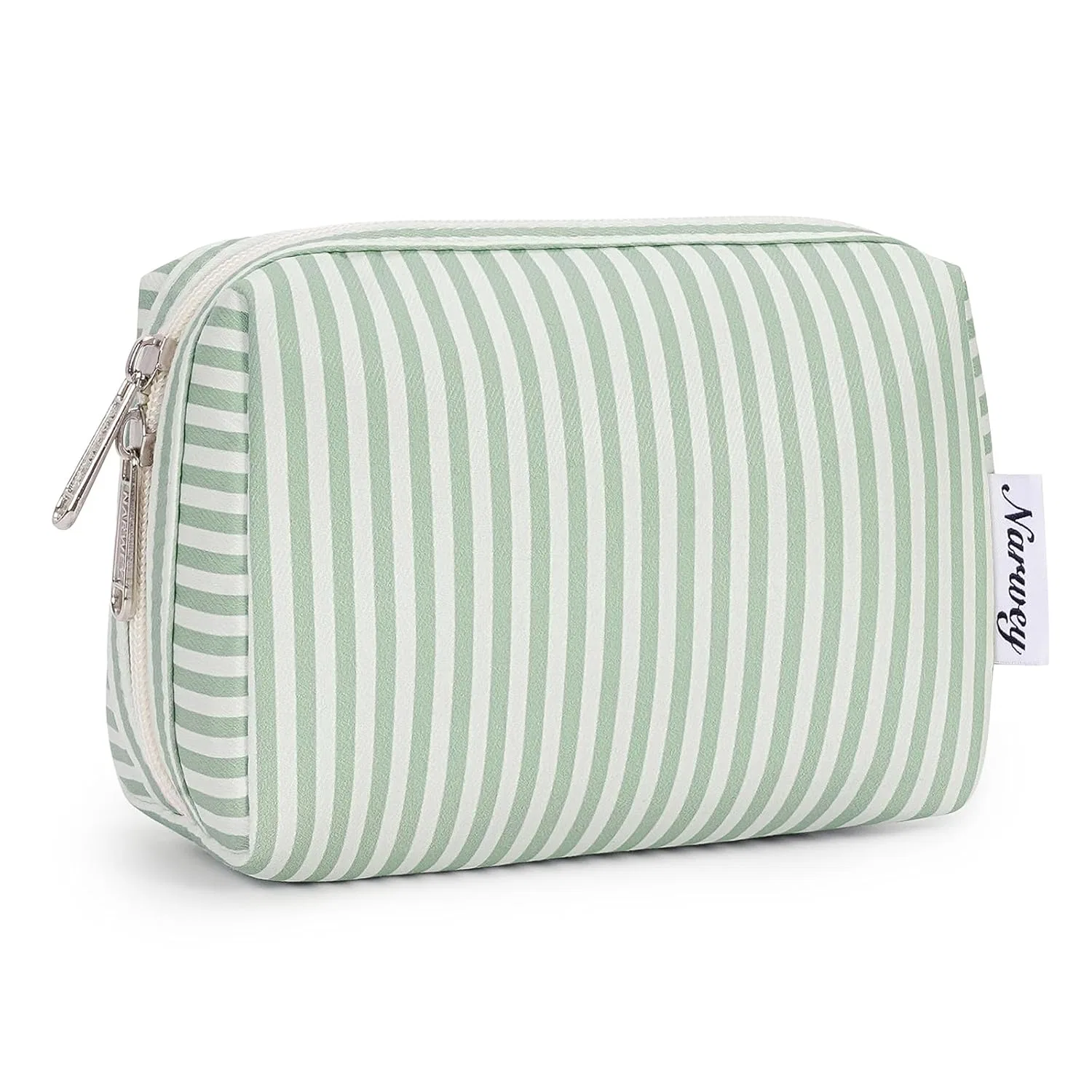 Маленькая женская косметичка Narwey, светло-зеленые полосы Narwey, Light Green Stripes