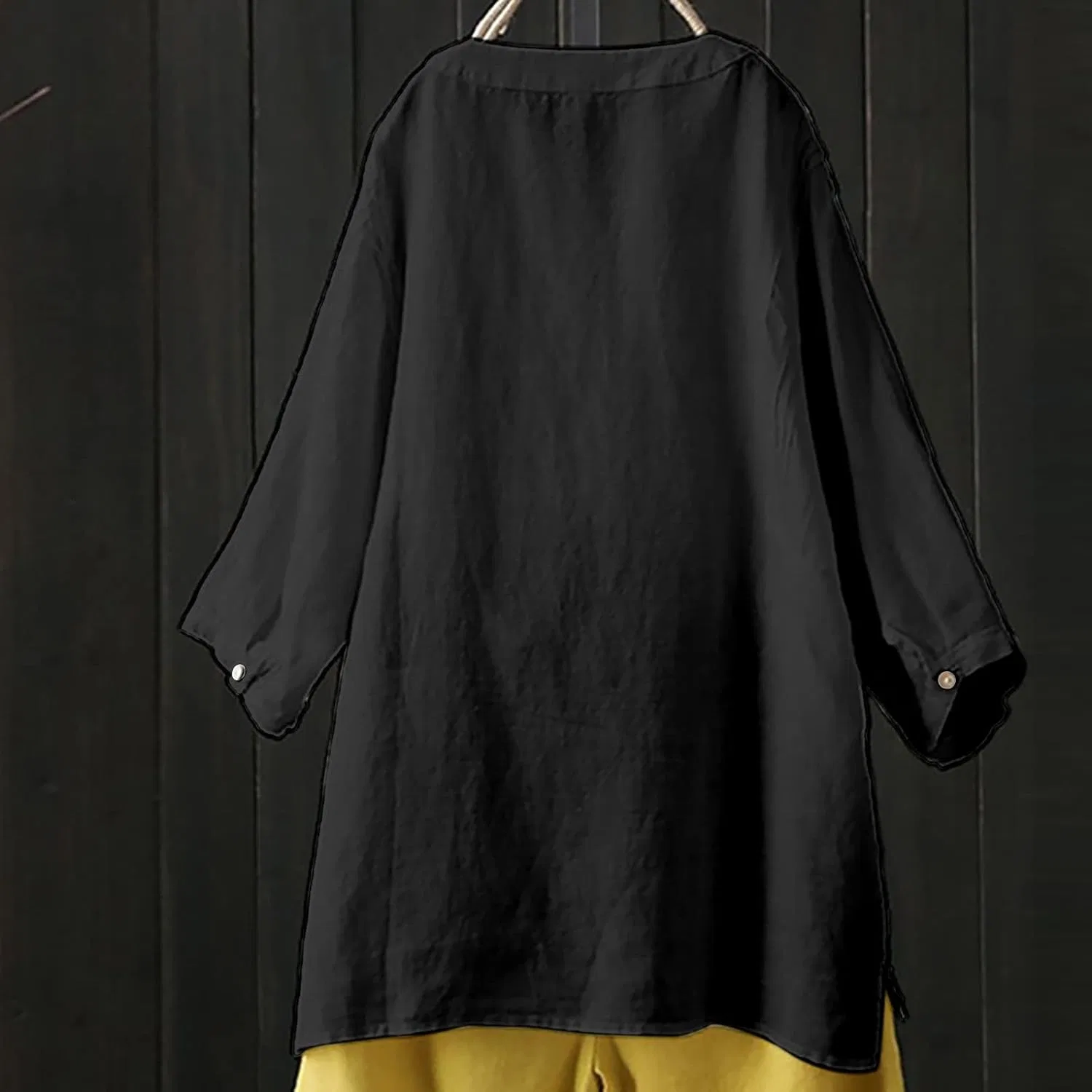 Блуза свободная Gauze Shirt, черный — фото 2