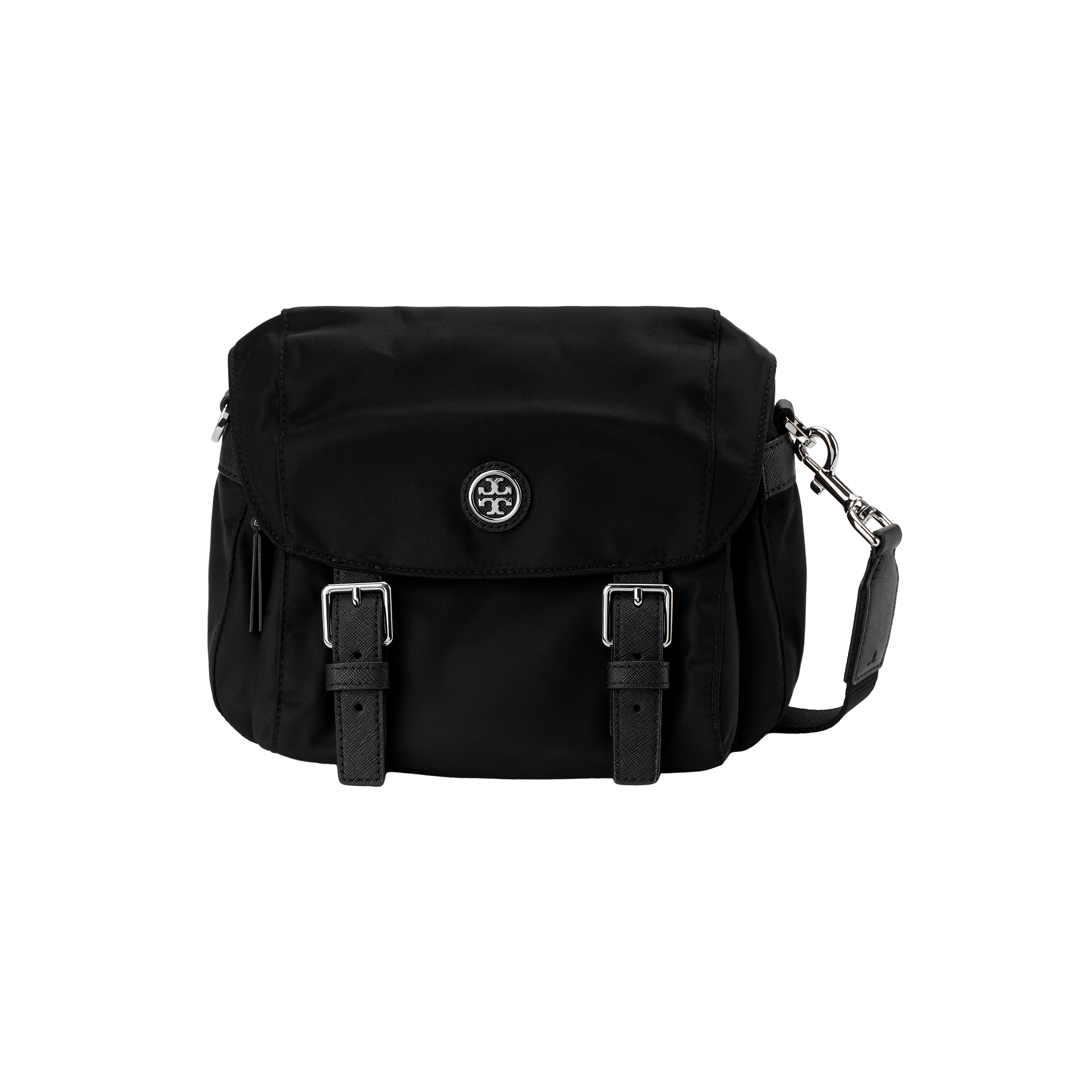 

TORY BURCH Нейлоновый маленький мессенджер черный