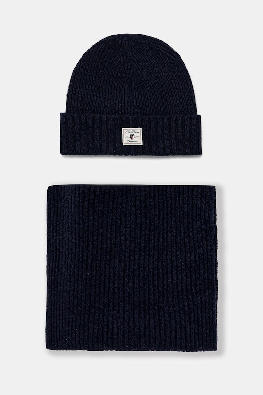 

Шерстяная шапка и шарф Gant, темно-синий