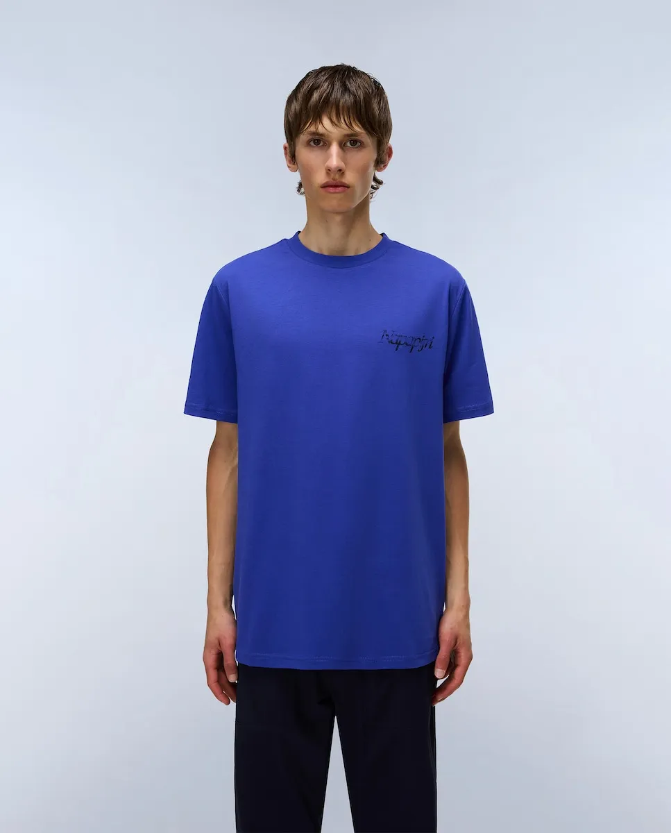 

Мужская футболка темно-синего цвета с короткими рукавами Napapijri