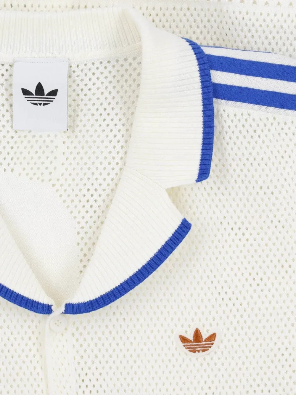 Рубашка с ажурной вязкой для курорта Adidas, белый — фото 3