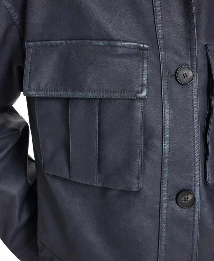 Женская куртка-рубашка из искусственной кожи с застежкой на пуговицы Levi's, Denim Mult — фото 4