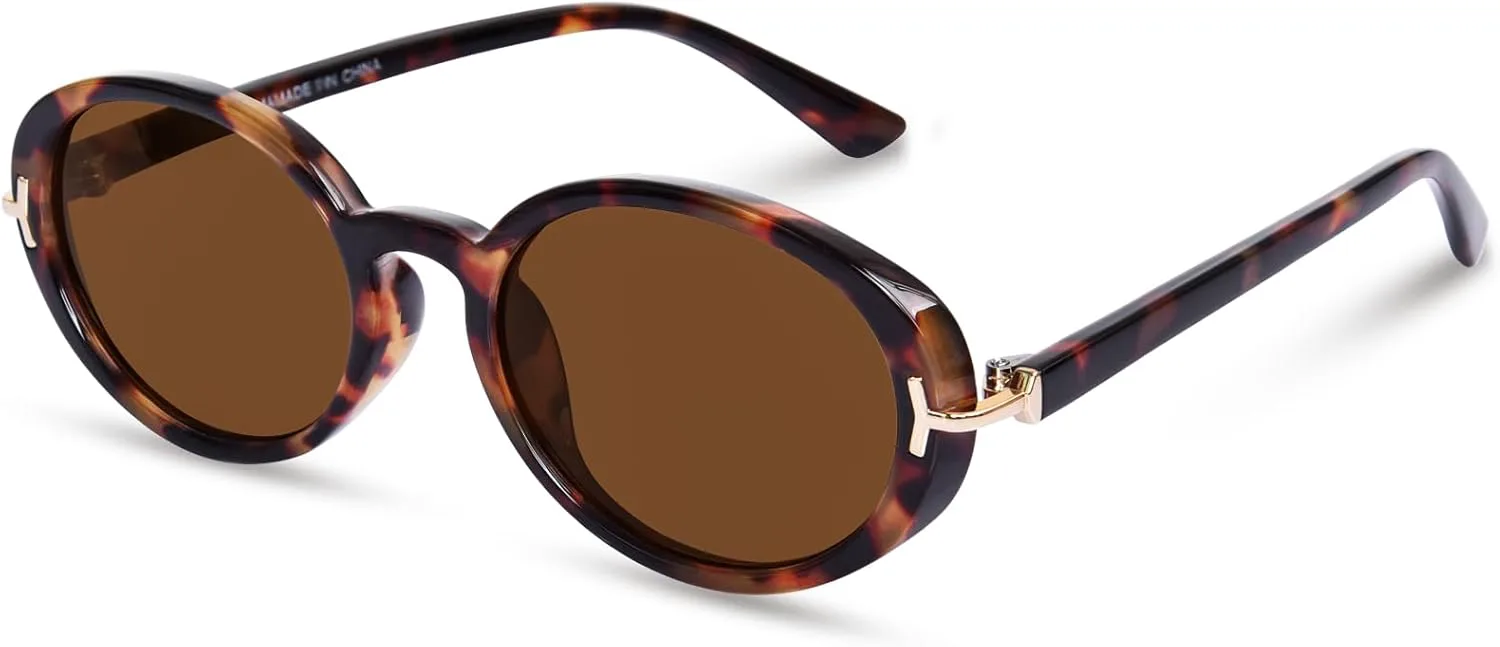 

Солнцезащитные очки OPTOFENDY в стиле ретро, ​​овальные, женские, модные солнцезащитные очки 90-х, в стиле Y2K, для активного отдыха на природе, Tortoise