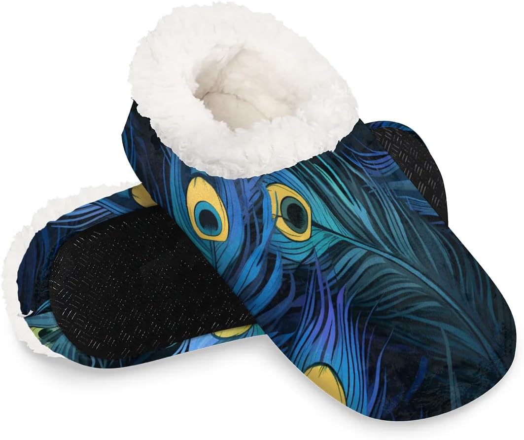 

Домашние тапочки Hsnar с животным принтом и цветами для женщин, мягкие, легкие мужские домашние тапочки, женские тапочки, Feather Peacock