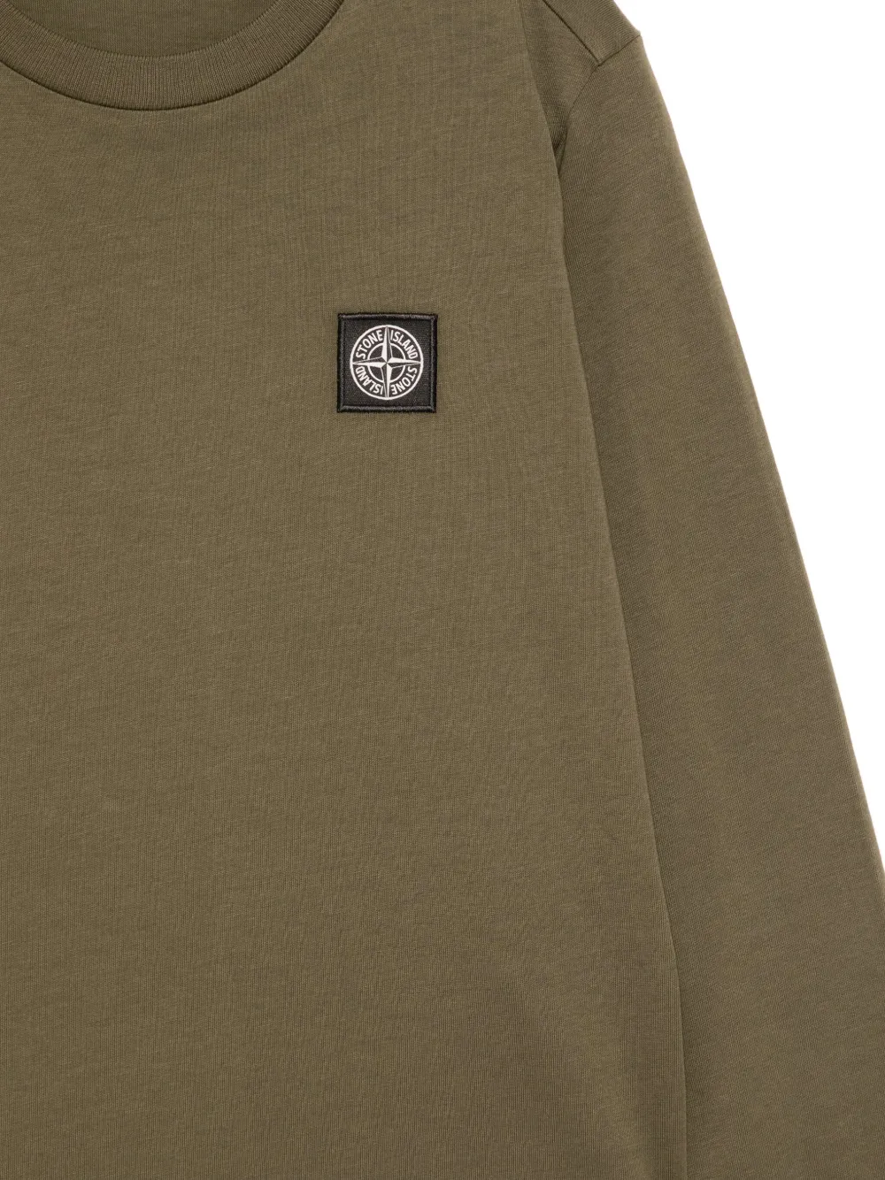 Футболка с нашивкой-логотипом Stone Island Junior, зеленый — фото 3