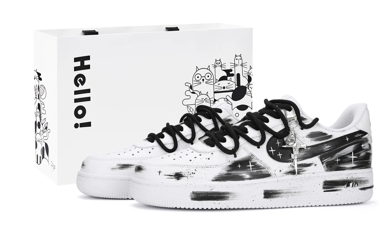 Кроссовки скейтбординговые с дизайном Nike Black