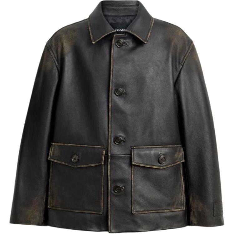 

COACH Кожаная куртка мужская, Black