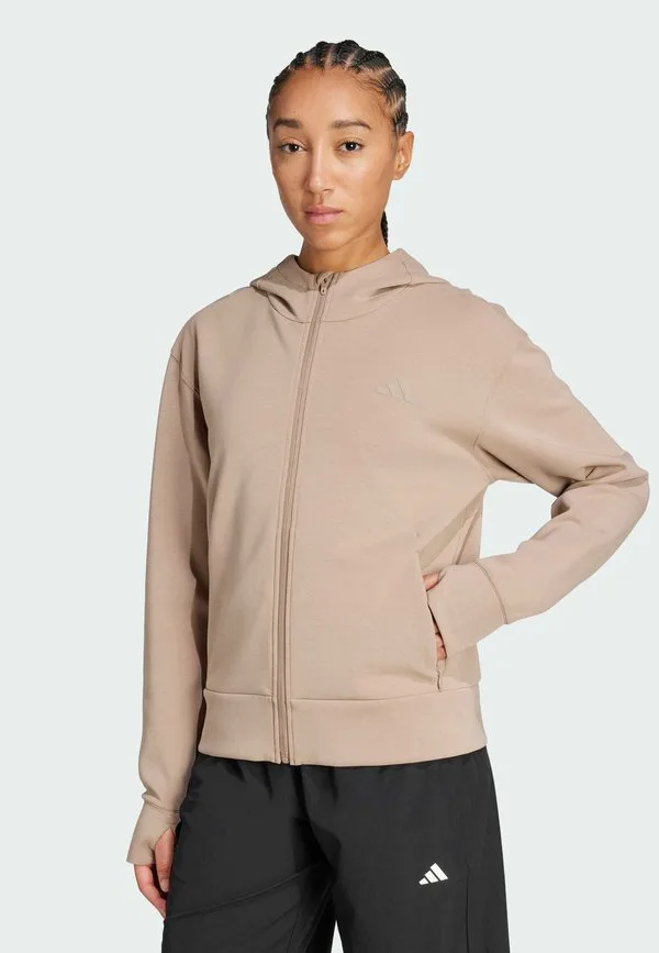 

Толстовка на молнии с капюшоном, предназначенная для тренировок. Adidas Performance, Chalky Brown, Коричневый, Толстовка на молнии с капюшоном, предназначенная для тренировок. Adidas Performance, Chalky Brown