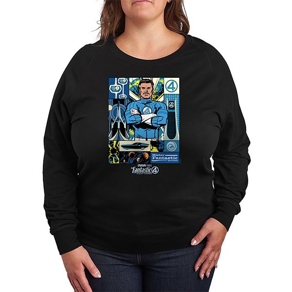 

Plus size футболка Mr Fantastic с длинным рукавом из французского флиса Marvel, Black, Черный, Plus size футболка Mr Fantastic с длинным рукавом из французского флиса Marvel, Black
