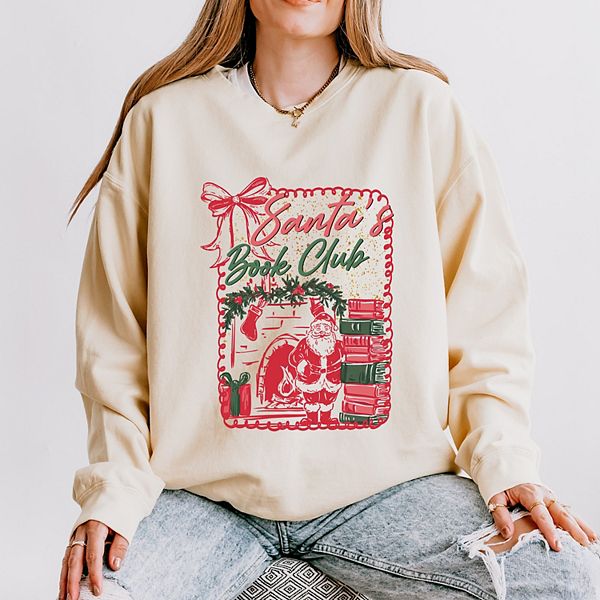 

Легкий свитшот Santa's Book Club Coquette для женщин Simply Sage Market, Ivory